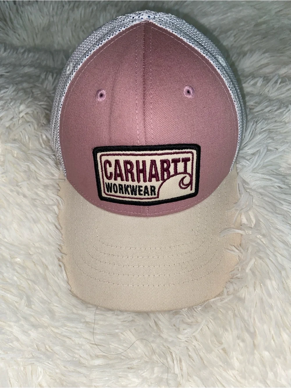 Carhartt Two-Tone Pink and Cream Trucker Cap